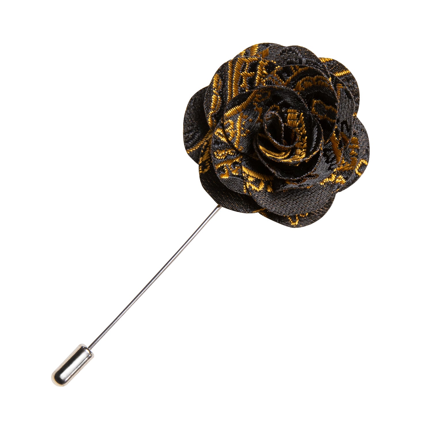 New Novelty Black Gold Flower Lapel Pin
